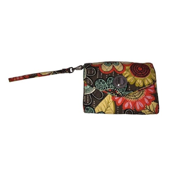 Vera Bradley Flower Shower Wristlet Clutch Wallet Phone Floral Turn Lock Quilted - Picture 9 of 9